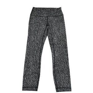 Lululemon High Times Pant Luon Suited Jacquard Black White Leggings Size 6